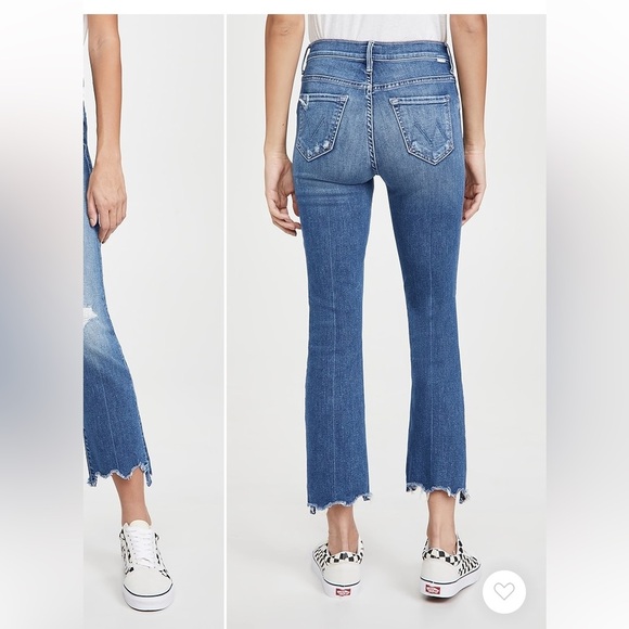 MOTHER THE INSIDER CROP STEP CHEW WASH DANCING ON COALS Hi Rise Kick Flare Ankle - Picture 4 of 16